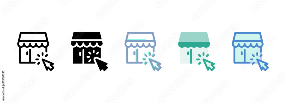 Simple vector icon on a theme store