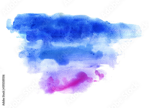 Abstract colorful Blue Red watercolor for background, Clipping path