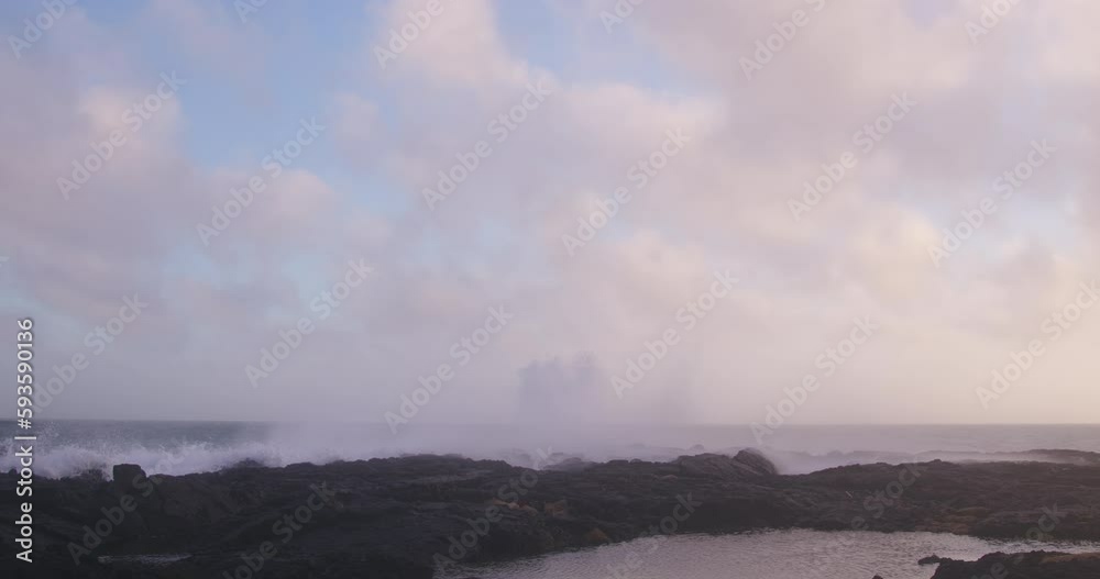 Waves crashing at Brimketill Iceland, HDR cinematic Waves crashing at Brimketill Iceland, HDR cinematic