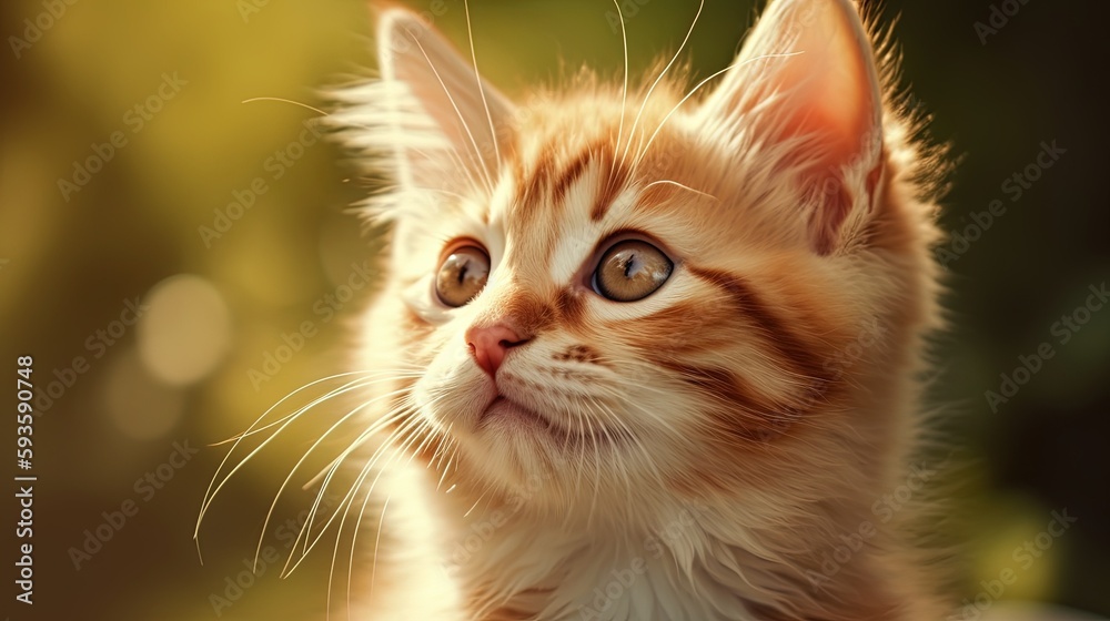Closeup of a Very Cute and Adorable Little Kitten. With Licensed Generative AI Technology Assistance