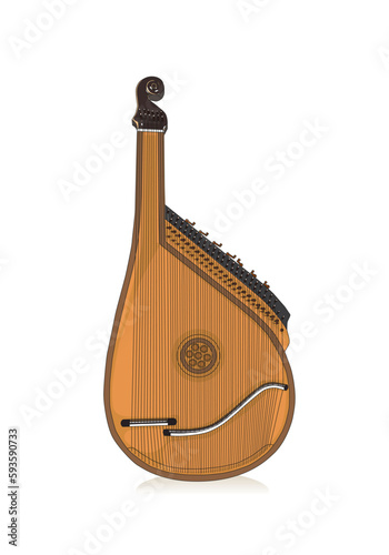 Bandura is Ukrainian traditional musical instrument.