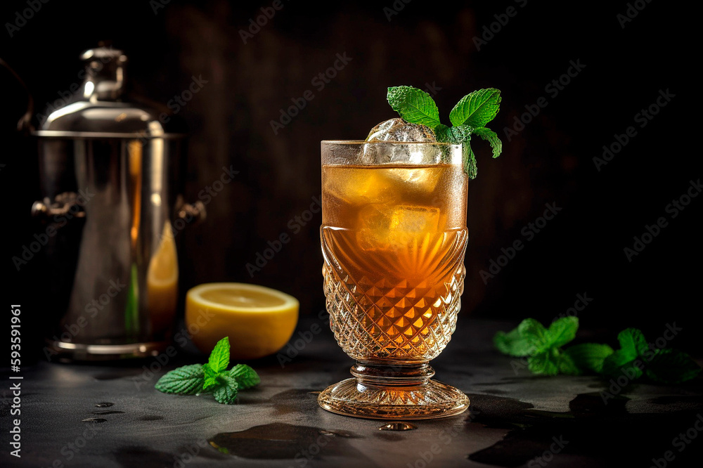 Fresh cocktail on dark background Fresh cocktail on dark background