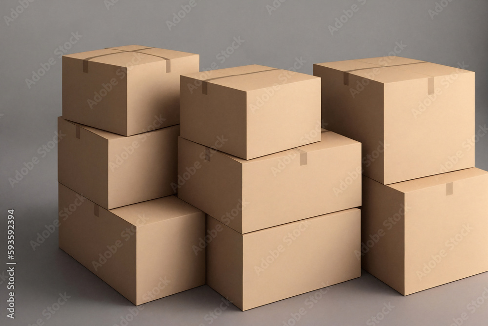 A bunch of cardboard boxes. Generative AI. A bunch of cardboard boxes. Generative AI.