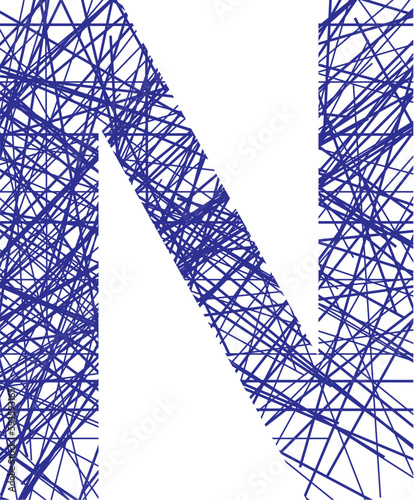 Letter and number Scribble Line Art