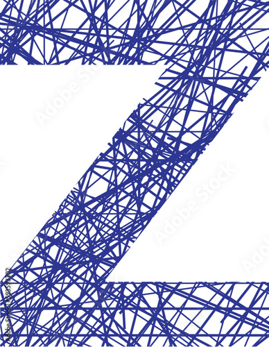 Letter and number Scribble Line Art