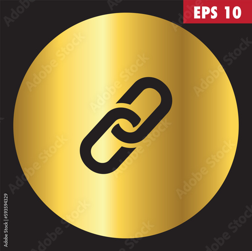Stylish gold gradient chain icon