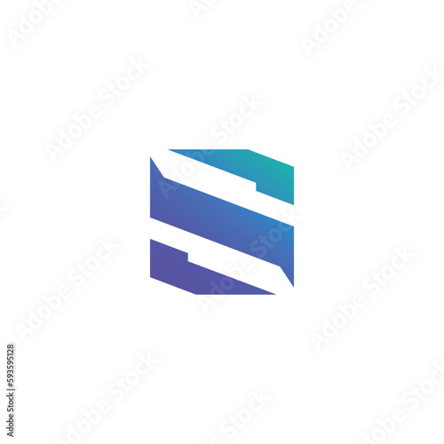 letter s logo suitable for mechanical and electronics fields. Vector