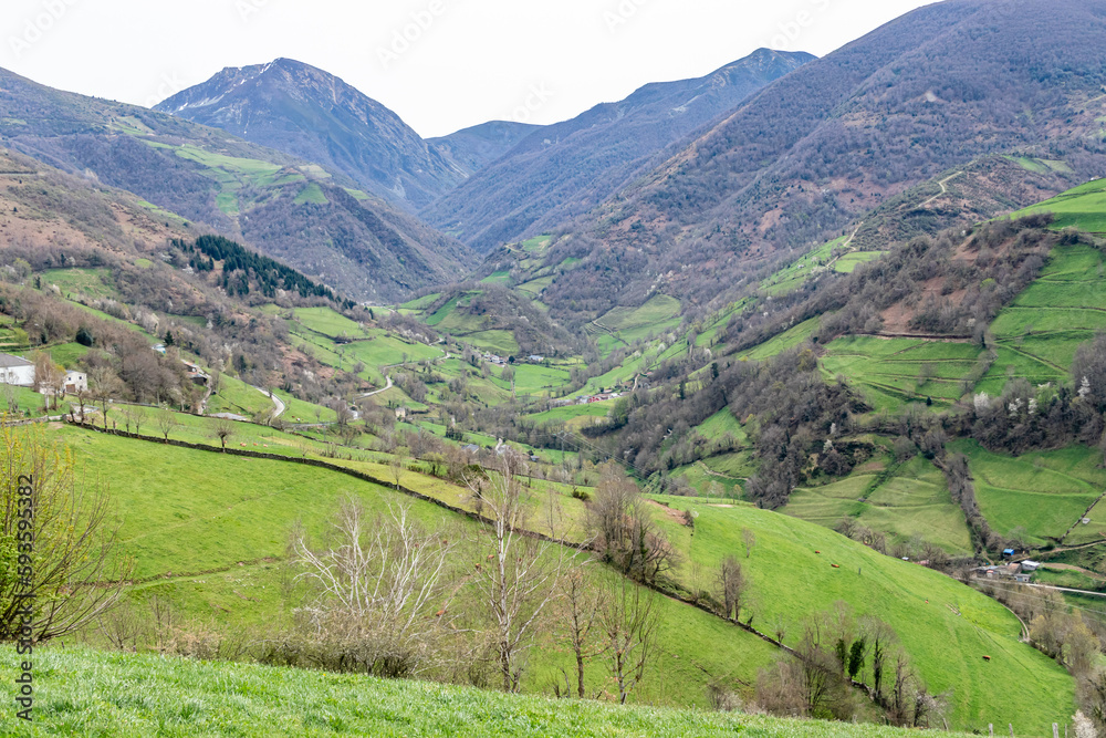Valley of Leitariegos, in Asturias, spain, at the beginning of spring