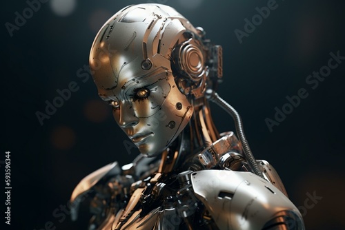 She was an unbelievably stunning robot with a metallic body-- AI generation. Generative AI