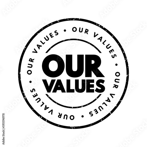 Our Values text stamp, concept background