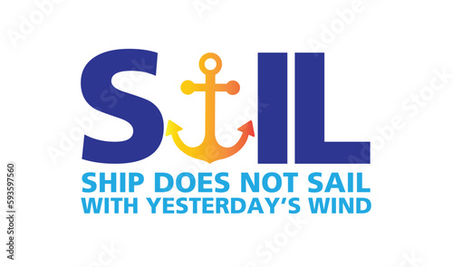 sail anchor typographic design