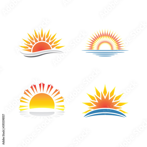 Sunset logo icon design symbol illustration