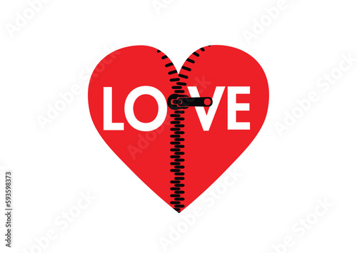 Heart inside love zipped title