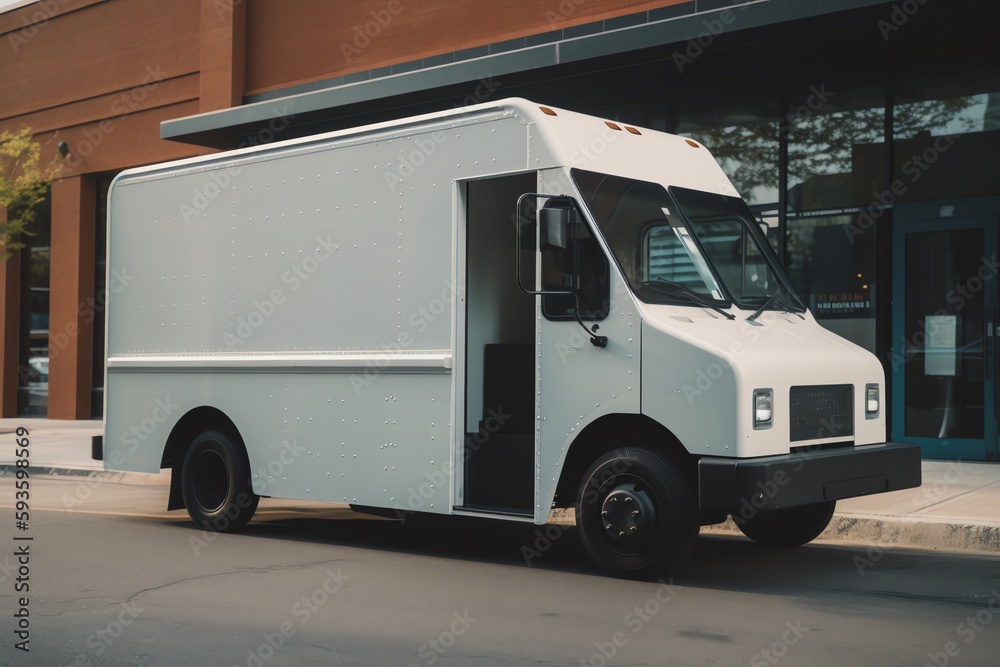 Modern delivery truck with cargo for on-time deliveries. Generative AI