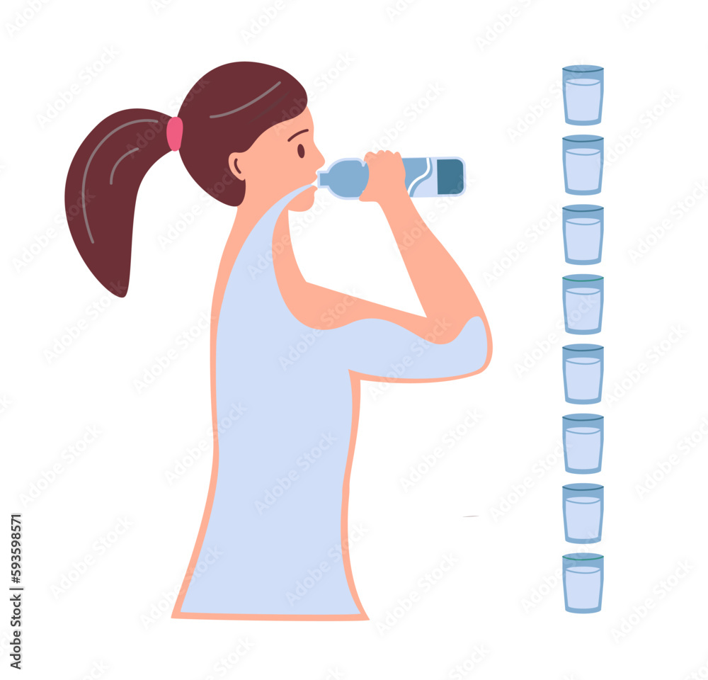 Drink more water. Water balance tracker. Healthy lifestyle concept. Drink more water. Water balance tracker. Healthy lifestyle concept.