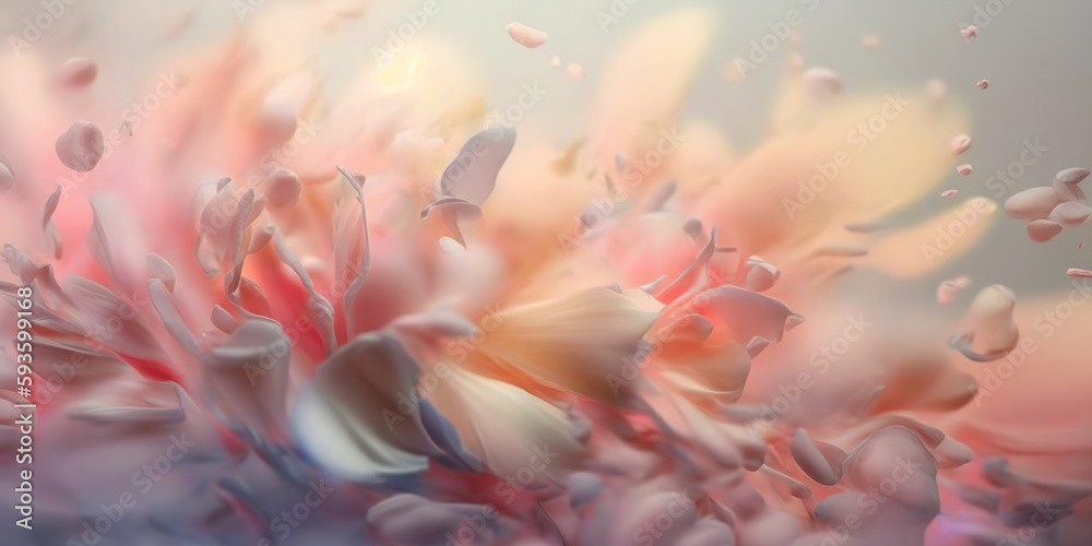 Soft Floral Petals Abstract Background - Generative AI