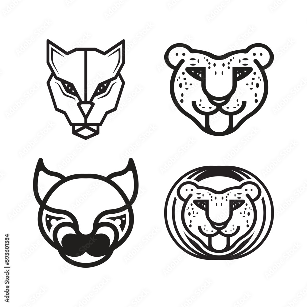 Fototapeta premium Panther head logo icon vector design