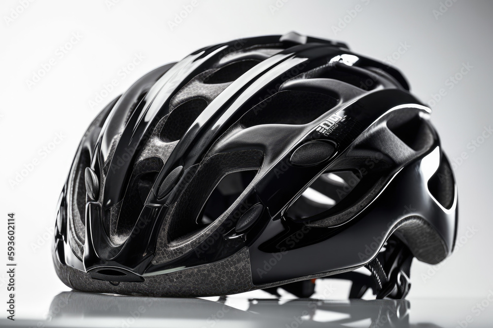 cycle helmet isolated on black created with Generative AI technology cycle helmet isolated on black created with Generative AI technology