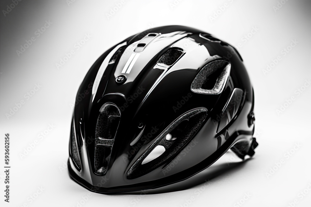 Fototapeta premium cycle helmet isolated on black created with Generative AI technology