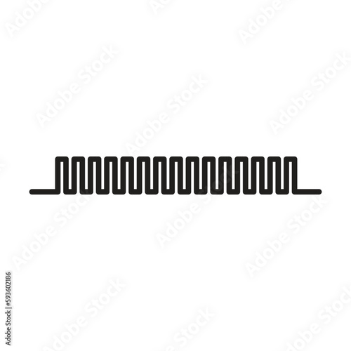 Border line geometric shape element, horizontal zigzag seamless pattern stroke outline illustration