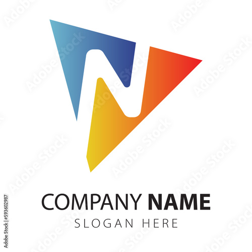 Free Download Letter N logo icon design template elements. Vector - GFXLoad