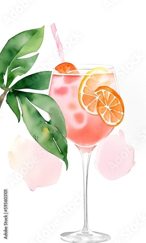 Aperol spritz, summer cocktail, generative ai