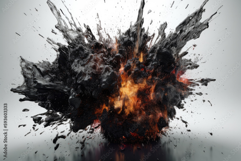 explosion on clean background created with Generative AI technology explosion on clean background created with Generative AI technology