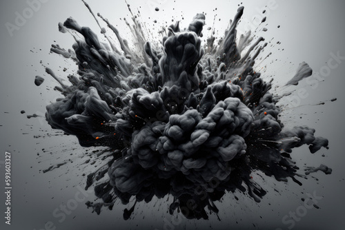 explosion on clean background created with Generative AI technology