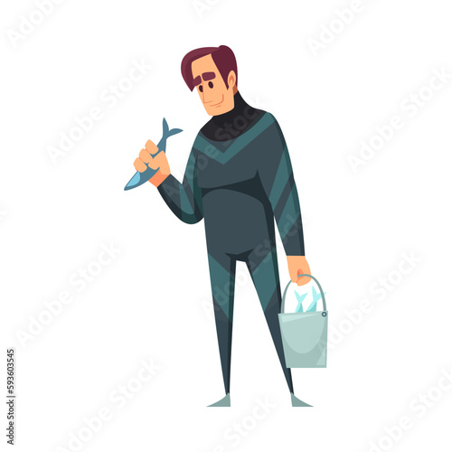 Dolphinarium Worker Illustration