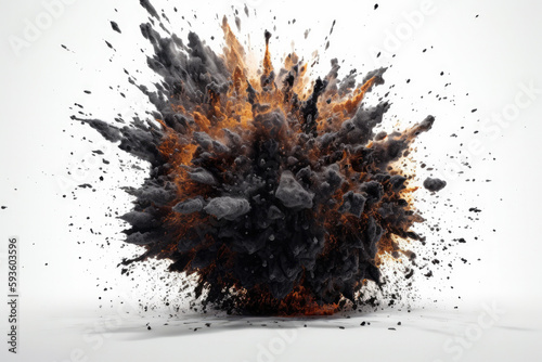 explosion on clean background created with Generative AI technology