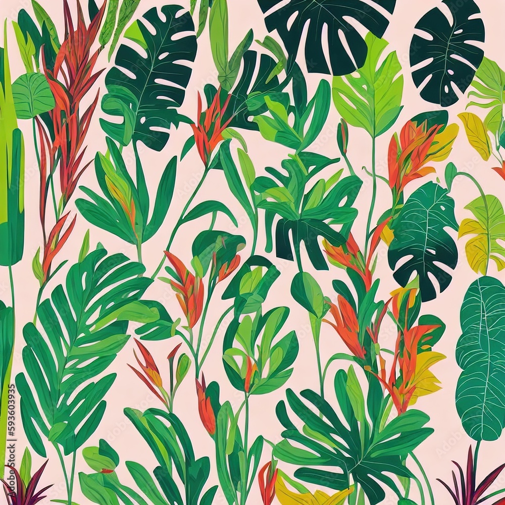 Illustration of big green leaves isolated on the empty background Illustration of big green leaves isolated on the empty background