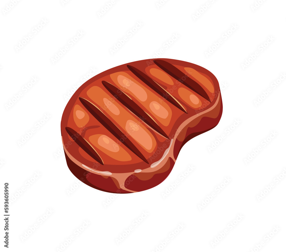 Concept Grill barbecue steak meat. This is an illustration of a delicious, juicy steak meat cooked on a barbecue grill. Vector illustration. Concept Grill barbecue steak meat. This is an illustration of a delicious, juicy steak meat cooked on a barbecue grill. Vector illustration.