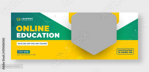 Online education social media facebook cover or web banner