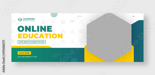 Online education social media facebook cover or web banner