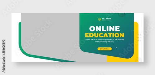 Online education social media facebook cover or web banner