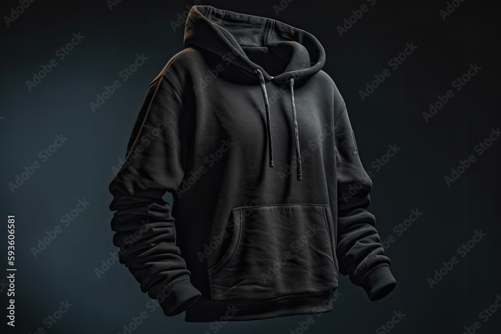 hoodie on dark background created with Generative AI technology