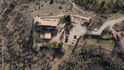 Aerial view of Castellvell medieval castle in Solsona. Catalonia photo