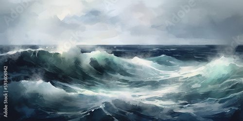 Stormy Ocean Waves  A Painting of Dramatic Waves in a Storm