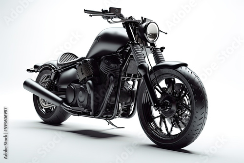 motorcycle isolated on white created with Generative AI technology