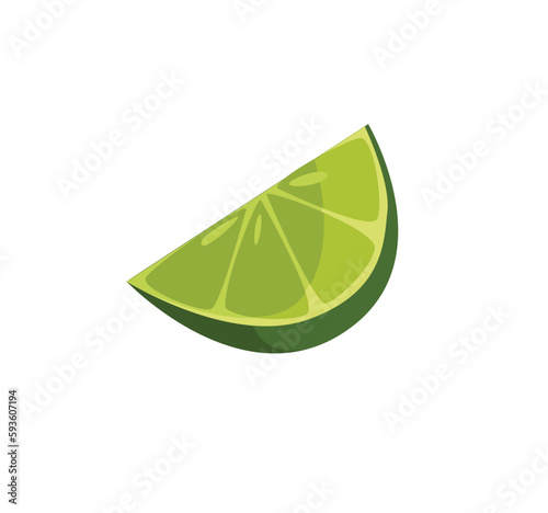 Concept Welcome to Mexico lime. This flat vector illustration features a fresh and juicy piece of lime that embodies the concept of Mexican cuisine. Vector illustration.