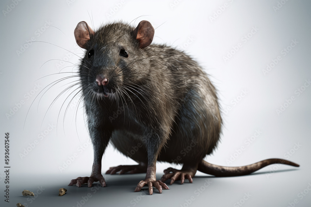 Obraz premium rat on a white background created with Generative AI technology