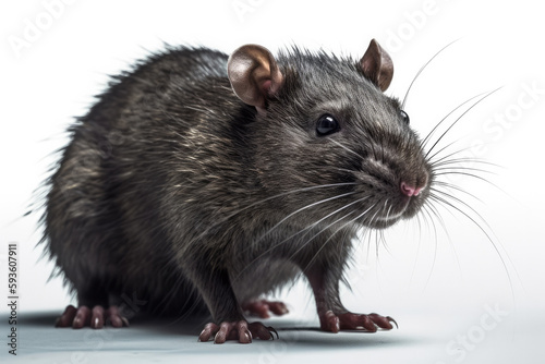 rat on a white background created with Generative AI technology