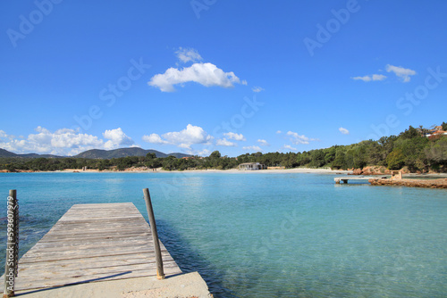 Wallpaper Mural View at the beach Capo Ceraso with a jetty, Sardinia Torontodigital.ca