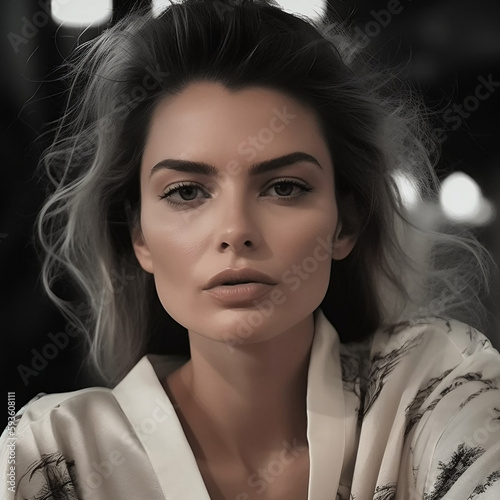 Young and Beautiful Model Embodying Success, Independence and Confidence for Fashion Magazine