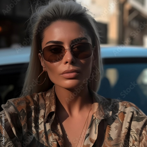  Young and Beautiful Model Embodying Success, Independence and Confidence for Fashion Magazine