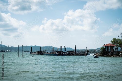 Boats in the sea in Langkawi island, Malaysia.
