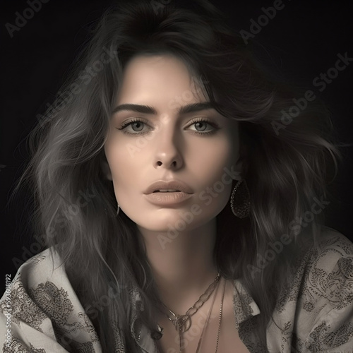 Young and Beautiful Model Embodying Success, Independence and Confidence for Fashion Magazine