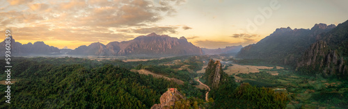 Obraz na płótnie View of Nam Xay Viewpoint at lao in the morning