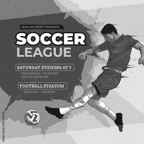 football soccer league flayer template