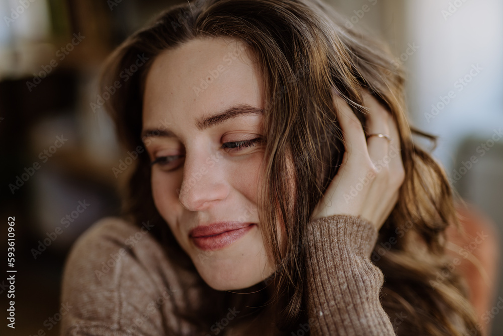 Portrait of young beautiful woman with natural make-up. Portrait of young beautiful woman with natural make-up.